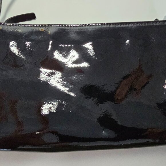 Kate Spade Black Patent Leather Bow Crossbody Purse - Picture 5 of 7